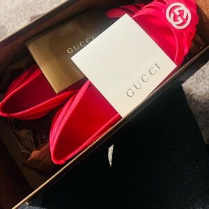 Gucci Vibrant Red Logo Slides